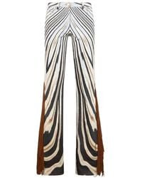 Roberto Cavalli - Fringe-Trim Zebra-Print Trousers - Lyst