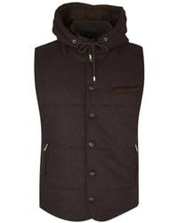 Gran Sasso - Hooded Quilted Gilet - Lyst
