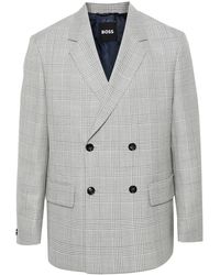 BOSS - Tartan-Check Blazer - Lyst