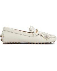 Tod's - Fringed Leather Loafers - Lyst