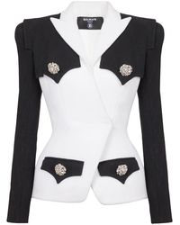 Balmain - Blazer De Crepé Con 4 Botones - Lyst