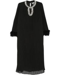 Paperlace - Crystal-Embellished Feather-Trim Dress - Lyst