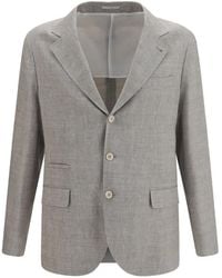 Brunello Cucinelli - Herringbone-Pattern Single-Breasted Jacket - Lyst