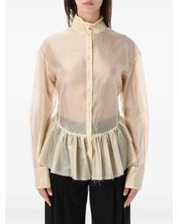 Thelatest - Elaine Ruffled Sheer Shirt - Lyst