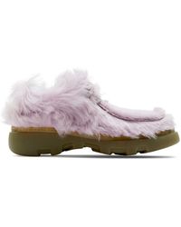 Burberry - Creeper Shearling Derby Shoes - Lyst