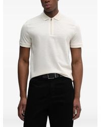 BOSS - Cotton-Blend Polo Shirt With Zip Placket - Lyst