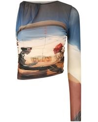 Gcds - Creatures Tulle One-Shoulder Top - Lyst