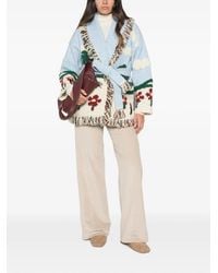 Alanui - Fringe-Trim Intarsia-Knit Cardigan - Lyst