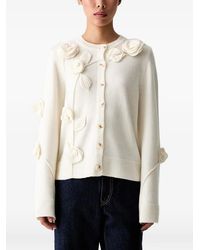 FARM Rio - Floral-Appliqué Button-Up Cardigan - Lyst