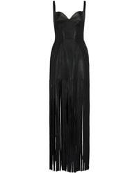 Alexander McQueen - Leather Fringed Pencil Dress - Lyst