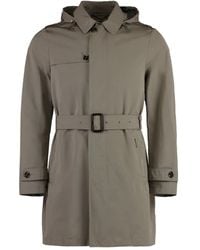 Moorer - Removable-Hood Belted Trench Coat - Lyst