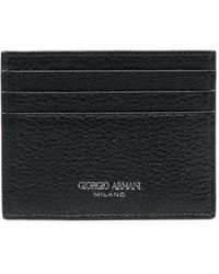 Giorgio Armani - Grained-textured Leather Card Holder - Lyst