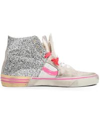Paul Esterlin - Glitter-Detail High-Top Sneakers - Lyst