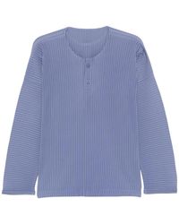 Homme Plissé Issey Miyake - February Pleated Buttoned T-Shirt - Lyst