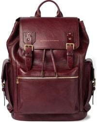 Brunello Cucinelli - Rucksack Aus Leder Mit Schnalle - Lyst