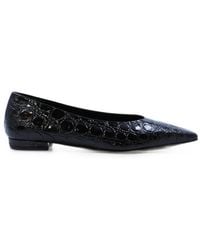 Notabene - Crocodile-Effect Square-Toe Ballet Flats - Lyst