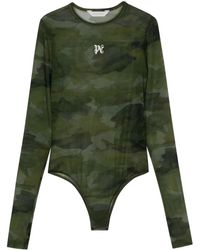 Palm Angels - Embroidery-Logo Camouflage Bodysuit - Lyst