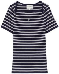 Claudie Pierlot - Striped Embroidered T-Shirt - Lyst