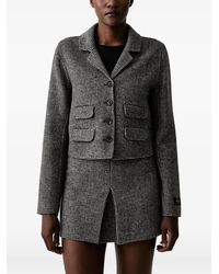ERMANNO FIRENZE - Veste Crop À Motif Pied-De-Poule - Lyst