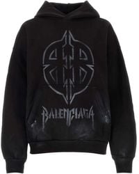Balenciaga - Katoenen Hoodie Met Grafische Print - Lyst