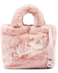 MC2 Saint Barth - Mini Vanity Faux-Fur Logo-Embroidered Tote Bag - Lyst
