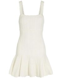 LoveShackFancy - Tabatha Pointelle-Knit Ruffled Mini Dress - Lyst