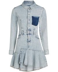 Karl Lagerfeld - Jeans-Minikleid Mit Rüschensaum - Lyst