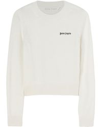 Palm Angels - Logo-embroidered Crew-neck Jumper - Lyst