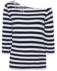 Liu Jo - Pearl-detailing Striped T-shirt - Lyst