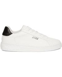 MSGM - Panelled Leather Low-Top Sneakers - Lyst