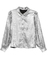 FRAME - Shiny Staple Blouse - Lyst