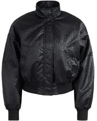 Elisabetta Franchi - Ostrich-Effect Bomber Jacket - Lyst
