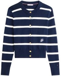 Tommy Hilfiger - Striped Button-Up Cardigan - Lyst