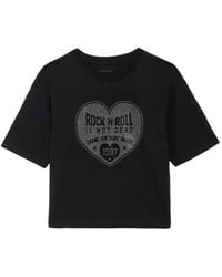 Zadig & Voltaire - Taida Bc Heart Rhinestone-Embellished T-Shirt - Lyst