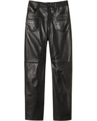 Twinset - Stitch-Detail Leather Pants - Lyst