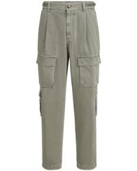 Brunello Cucinelli - Cotton Chevron Trousers With Cargo Pockets And Waist Tabs - Lyst