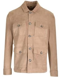Al Duca d'Aosta - Four-Pocket Button-Fastening Suede Jacket - Lyst