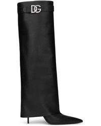Dolce & Gabbana - Dg Leather Knee-high Boots - Lyst