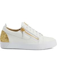 Giuseppe Zanotti - Gail Glitter-Panel Zip-Detail Sneakers - Lyst