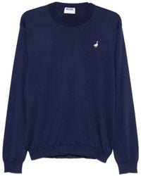 Moschino - Fine-Knit Silk And Nylon Sweater With Goose Embroidery - Lyst