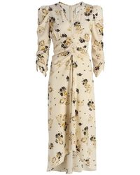 Isabel Marant - Albini Floral-Print Ruched Midi Dress - Lyst