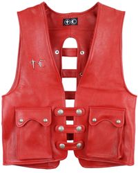 THUG CLUB - Stud-embellished Leather Vest - Lyst