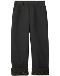 Burberry - Mode Cotton Trousers For Fall 2024 - Lyst