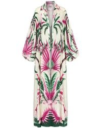 F.R.S For Restless Sleepers - Europa Palm-Print Balloon-Sleeve Maxi Dress - Lyst