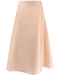 Alberta Ferretti - Flared Silk Midi Skirt - Lyst