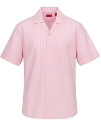 Isaia - Vertical-Stripe Short-Sleeve Shirt - Lyst