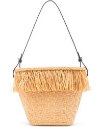 Proenza Schouler - Fringe-Trim Woven Bucket Bag - Lyst