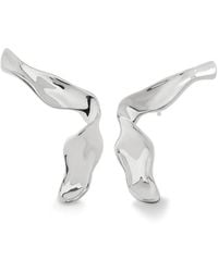 Monica Vinader - The Wave Asymmetric Stud Earrings - Lyst