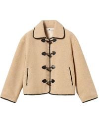 Twinset - Faux-Fur Caban Coat With Frog Fasteners - Lyst