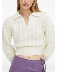 Beatrice B. - Cable-Knit Polo-Collar Sweater - Lyst